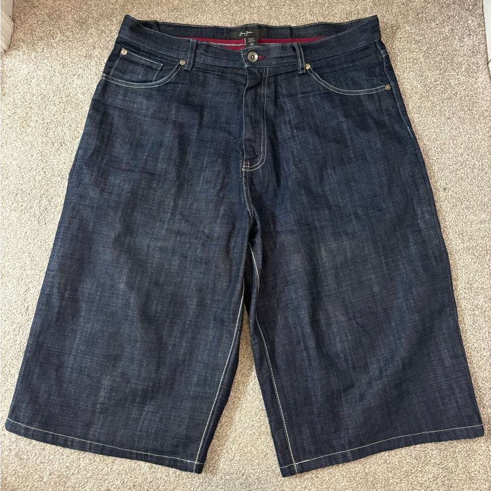 RARE Sean John Dark Blue Y2K Vintage Men's Denim Shorts